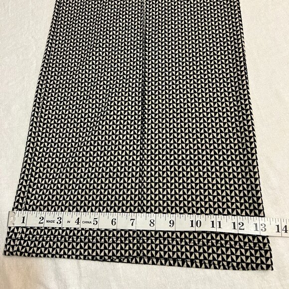 Max Studio London Wide Leg Pants M Geometric Print Black White Stretch Palazzo - Picture 11 of 11